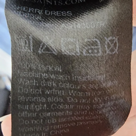 All Saints casual denim blue short sleeve v-neck shift dress size medium - Picture 11 of 12